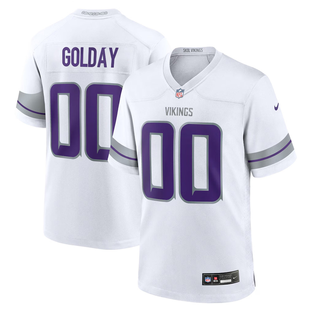 Youth Minnesota Vikings Jake Golday White 2026 NFL Draft Game Jersey