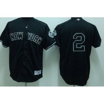 Yankees #2 Derek Jeter Stitched Black MLB Jersey Yankees #2 Derek Jeter Stitched Black MLB Jersey