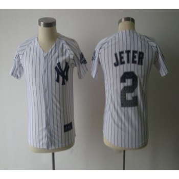 Yankees #2 Derek Jeter White Stitched Special Edition w/3000 Hits Patch Youth MLB Jersey Yankees #2 Derek Jeter White Stitched Special Edition w/3000 Hits Patch Youth MLB Jersey