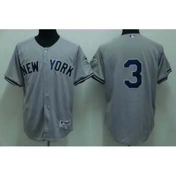 Yankees #3 Babe Ruth Stitched Grey MLB Jersey Yankees #3 Babe Ruth Stitched Grey MLB Jersey
