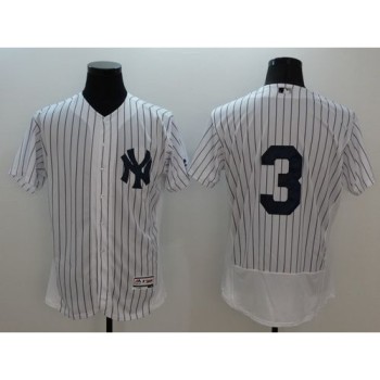 Yankees #3 Babe Ruth White Strip Flexbase Authentic Collection Stitched MLB Jersey Yankees #3 Babe Ruth White Strip Flexbase Authentic Collection Stitched MLB Jersey