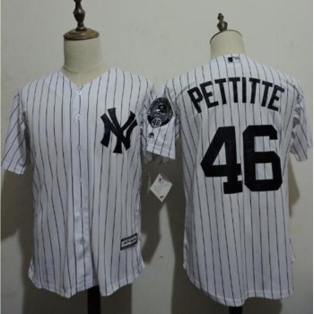 Yankees #46 Andy Pettitte White Strip New Cool Base Stitched MLB Jersey Yankees #46 Andy Pettitte White Strip New Cool Base Stitched MLB Jersey