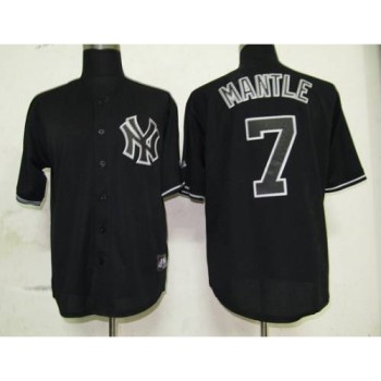 Yankees #7 Mickey Mantle Black Fashion Stitched MLB Jersey Yankees #7 Mickey Mantle Black Fashion Stitched MLB Jersey