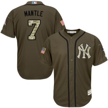 Yankees #7 Mickey Mantle Green Salute to Service Stitched Youth MLB Jersey Yankees #7 Mickey Mantle Green Salute to Service Stitched Youth MLB Jersey