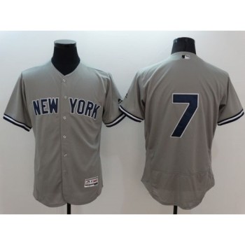 Yankees #7 Mickey Mantle Grey Flexbase Authentic Collection Stitched MLB Jersey Yankees #7 Mickey Mantle Grey Flexbase Authentic Collection Stitched MLB Jersey