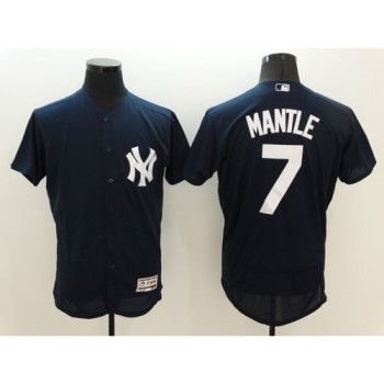Yankees #7 Mickey Mantle Navy Blue Flexbase Authentic Collection Stitched MLB Jersey Yankees #7 Mickey Mantle Navy Blue Flexbase Authentic Collection Stitched MLB Jersey