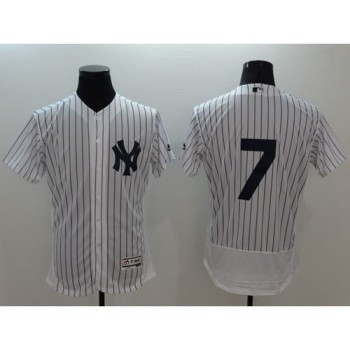 Yankees #7 Mickey Mantle White Strip Flexbase Authentic Collection Stitched MLB Jersey Yankees #7 Mickey Mantle White Strip Flexbase Authentic Collection Stitched MLB Jersey