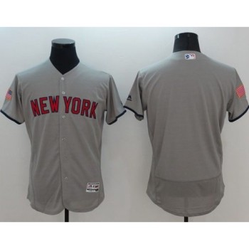 Yankees Blank Grey Fashion Stars & Stripes Flexbase Authentic Stitched MLB Jersey Yankees Blank Grey Fashion Stars & Stripes Flexbase Authentic Stitched MLB Jersey