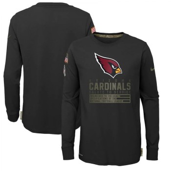 Youth Arizona Cardinals 2020 Black Salute To Service Sideline Performance Long Sleeve T-Shirt Youth Arizona Cardinals 2020 Black Salute To Service Sideline Performance Long Sleeve T-Shirt