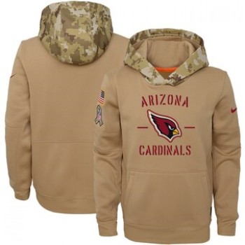 Youth Arizona Cardinals Khaki 2019 Salute to Service Therma Pullover Hoodie Youth Arizona Cardinals Khaki 2019 Salute to Service Therma Pullover Hoodie