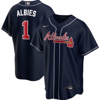 Youth Atlanta Braves #1 Ozzie Albies Navy Cool Base Stitched Jersey Youth Atlanta Braves #1 Ozzie Albies Navy Cool Base Stitched Jersey