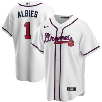 Youth Atlanta Braves #1 Ozzie Albies White Cool Base Stitched Jersey Youth Atlanta Braves #1 Ozzie Albies White Cool Base Stitched Jersey