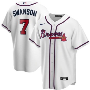 Youth Atlanta Braves #7 Dansby Swanson White Cool Base Stitched Jersey Youth Atlanta Braves #7 Dansby Swanson White Cool Base Stitched Jersey