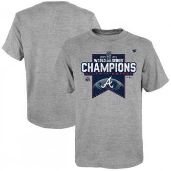 Youth Atlanta Braves Heathered Gray 2021 World Series Champions Locker Room T-Shirt Youth Atlanta Braves Heathered Gray 2021 World Series Champions Locker Room T-Shirt
