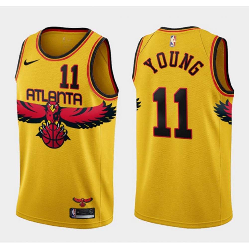 Youth Atlanta Hawks #11 Trae Young 2021 Gold City Edition Stitched NBA Jersey