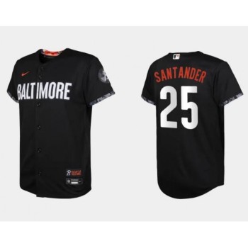 Youth Baltimore Orioles #25 Anthony Santander Black 2023 City Connect Stitched Baseball Jersey Youth Baltimore Orioles #25 Anthony Santander Black 2023 City Connect Stitched Baseball Jersey
