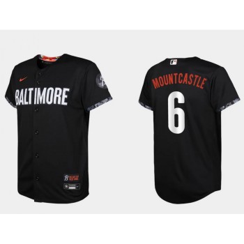 Youth Baltimore Orioles #6 Ryan Mountcastle Black 2023 City Connect Stitched Baseball Jersey Youth Baltimore Orioles #6 Ryan Mountcastle Black 2023 City Connect Stitched Baseball Jersey