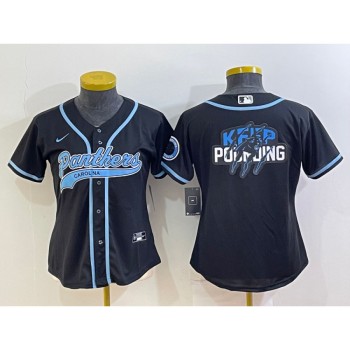 Youth Carolina Panthers Black Team Big Logo With Patch Cool Base Stitched Baseball Jersey Youth Carolina Panthers Black Team Big Logo With Patch Cool Base Stitched Baseball Jersey