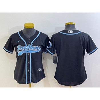 Youth Carolina Panthers Blank Black With Patch Cool Base Stitched Baseball Jersey Youth Carolina Panthers Blank Black With Patch Cool Base Stitched Baseball Jersey