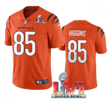 Youth Cincinnati Bengals #85 Tee Higgins 2022 Orange Super Bowl LVI Vapor Limited Stitched Jersey Youth Cincinnati Bengals #85 Tee Higgins 2022 Orange Super Bowl LVI Vapor Limited Stitched Jersey