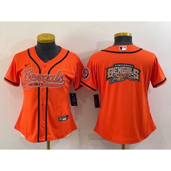 Youth Cincinnati Bengals Orange Team Big Logo With Patch Cool Base Stitched Baseball Jersey Youth Cincinnati Bengals Orange Team Big Logo With Patch Cool Base Stitched Baseball Jersey