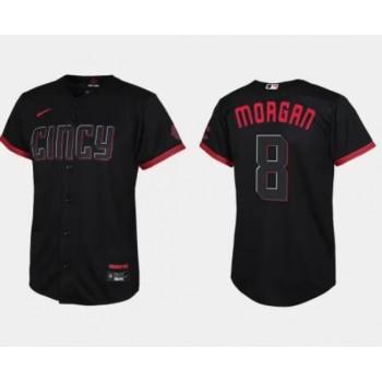 Youth Cincinnati Reds #8 Joe Morgan Black 2023 City Connect Stitched Baseball Jersey Youth Cincinnati Reds #8 Joe Morgan Black 2023 City Connect Stitched Baseball Jersey