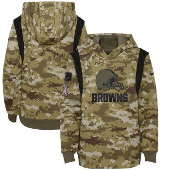 Youth Cleveland Browns 2021 Camo Salute To Service Therma Performance Pullover Hoodie Youth Cleveland Browns 2021 Camo Salute To Service Therma Performance Pullover Hoodie
