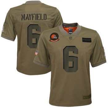 Youth Cleveland Browns #6 Baker Mayfield 2019 Camo Salute To Service Stitched NFL Jersey Youth Cleveland Browns #6 Baker Mayfield 2019 Camo Salute To Service Stitched NFL Jersey