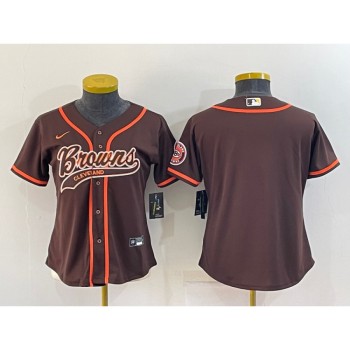 Youth Cleveland Browns Blank Brown With Patch Cool Base Stitched Baseball Jersey Youth Cleveland Browns Blank Brown With Patch Cool Base Stitched Baseball Jersey