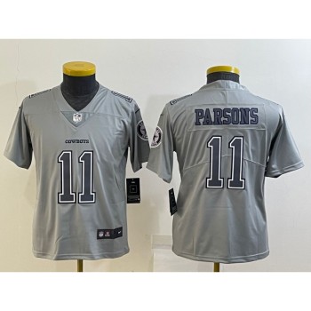 Youth Dallas Cowboys #11 Micah Parsons Grey Atmosphere Fashion Stitched Jersey Youth Dallas Cowboys #11 Micah Parsons Grey Atmosphere Fashion Stitched Jersey