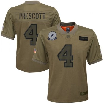 Youth Dallas Cowboys #4 Dak Prescott 2019 Camo Salute To Service Stitched NFL Jersey Youth Dallas Cowboys #4 Dak Prescott 2019 Camo Salute To Service Stitched NFL Jersey