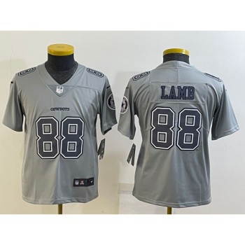 Youth Dallas Cowboys #88 CeeDee Lamb Grey Atmosphere Fashion Stitched Jersey Youth Dallas Cowboys #88 CeeDee Lamb Grey Atmosphere Fashion Stitched Jersey