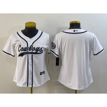 Youth Dallas Cowboys Blank White With Patch Cool Base Stitched Baseball Jersey Youth Dallas Cowboys Blank White With Patch Cool Base Stitched Baseball Jersey