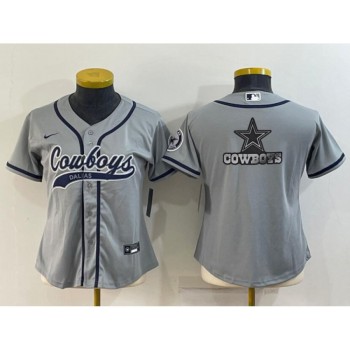 Youth Dallas Cowboys Grey Team Big Logo With Patch Cool Base Stitched Baseball Jersey Youth Dallas Cowboys Grey Team Big Logo With Patch Cool Base Stitched Baseball Jersey