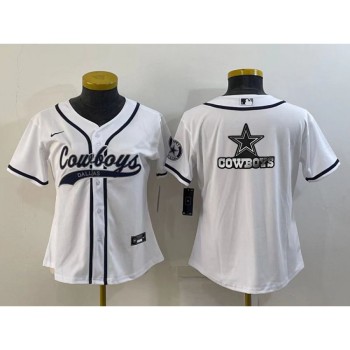 Youth Dallas Cowboys White Team Big Logo With Patch Cool Base Stitched Baseball Jersey Youth Dallas Cowboys White Team Big Logo With Patch Cool Base Stitched Baseball Jersey