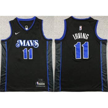 Youth Dallas Mavericks #11 Kyrie Irving Black City Edition Stitched Basketball Jersey Youth Dallas Mavericks #11 Kyrie Irving Black City Edition Stitched Basketball Jersey