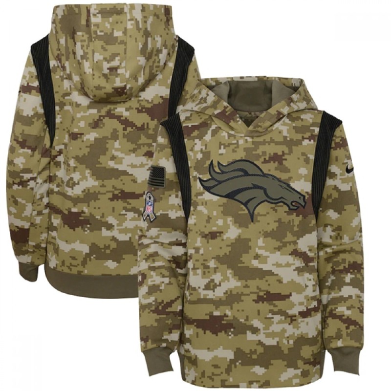 Youth Denver Broncos 2021 Camo Salute To Service Therma Performance Pullover Hoodie Youth Denver Broncos 2021 Camo Salute To Service Therma Performance Pullover Hoodie