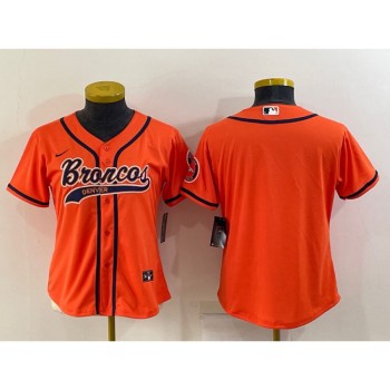 Youth Denver Broncos Blank Orange With Patch Cool Base Stitched Baseball Jersey Youth Denver Broncos Blank Orange With Patch Cool Base Stitched Baseball Jersey