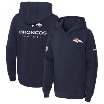 Youth Denver Broncos Navy Sideline Club Fleece Pullover Hoodie Youth Denver Broncos Navy Sideline Club Fleece Pullover Hoodie