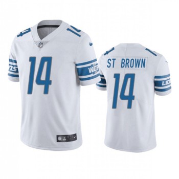 Youth Detroit Lions #14 Amon-Ra St. Brown White Vapor Untouchable Limited Stitched Jersey Youth Detroit Lions #14 Amon-Ra St. Brown White Vapor Untouchable Limited Stitched Jersey