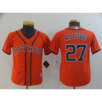 Youth Houston Astros #27 Jose Altuve Orange Cool Base Player Stitched MLB Jersey Youth Houston Astros #27 Jose Altuve Orange Cool Base Player Stitched MLB Jersey
