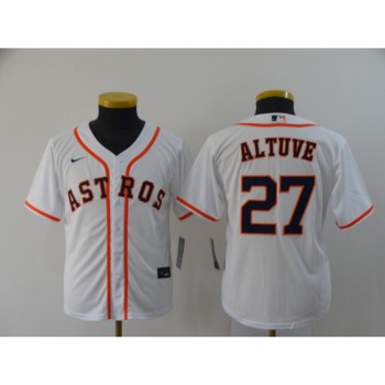Youth Houston Astros #27 Jose Altuve White Cool Base Stitched MLB Jersey Youth Houston Astros #27 Jose Altuve White Cool Base Stitched MLB Jersey