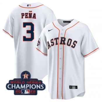 Youth Houston Astros #3 Jeremy Pena White 2022 World Series Champions Home Stitched BaseballJersey Youth Houston Astros #3 Jeremy Pena White 2022 World Series Champions Home Stitched BaseballJersey