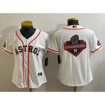 Youth Houston Astros White 2023 Gold Collection With World Serise Champions Patch Team Big Logo Stitched Baseball Jersey Youth Houston Astros White 2023 Gold Collection With World Serise Champions Patch Team Big Logo Stitched Baseball Jersey