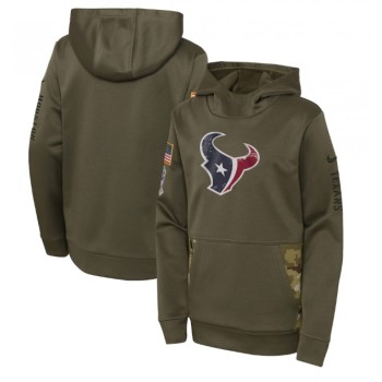Youth Houston Texans 2022 Olive Salute to Service Therma Performance Pullover Hoodie Youth Houston Texans 2022 Olive Salute to Service Therma Performance Pullover Hoodie