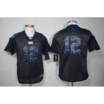 Youth Indianapolis Colts #12 Andrew Luck Light Out Black Limited Stitched NFL Jersey Youth Indianapolis Colts #12 Andrew Luck Light Out Black Limited Stitched NFL Jersey