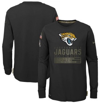 Youth Jacksonville Jaguars 2020 Black Salute To Service Sideline Performance Long Sleeve T-Shirt Youth Jacksonville Jaguars 2020 Black Salute To Service Sideline Performance Long Sleeve T-Shirt