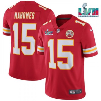 Youth Kansas City Chiefs #15 Patrick Mahomes Red Super Bowl LVII Patch Vapor Untouchable Limited Stitched Jersey Youth Kansas City Chiefs #15 Patrick Mahomes Red Super Bowl LVII Patch Vapor Untouchable Limited Stitched Jersey