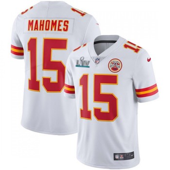Youth Kansas City Chiefs #15 Patrick Mahomes White Super Bowl LIV Vapor Untouchable Limited Stitched Jersey Youth Kansas City Chiefs #15 Patrick Mahomes White Super Bowl LIV Vapor Untouchable Limited Stitched Jersey