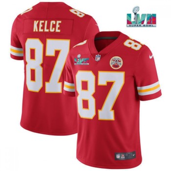 Youth Kansas City Chiefs #87 Travis Kelce Red Super Bowl LVII Patch Vapor Untouchable Limited Stitched Jersey Youth Kansas City Chiefs #87 Travis Kelce Red Super Bowl LVII Patch Vapor Untouchable Limited Stitched Jersey